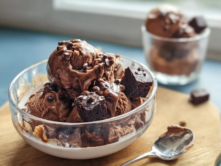 Sjokoladeis med brownies