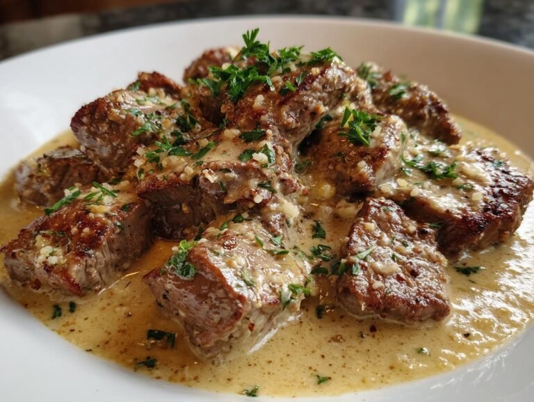biff i kremet parmesan- og smørsaus