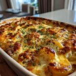 cheesy potetform med biff