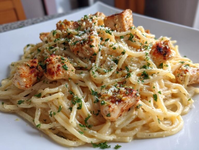 kremet parmesanpasta med kylling