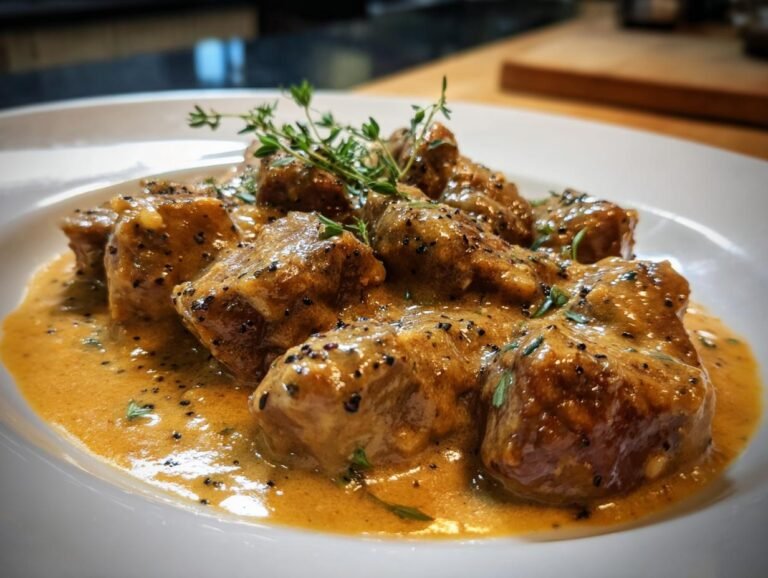 langtidskokt biff i peppersaus