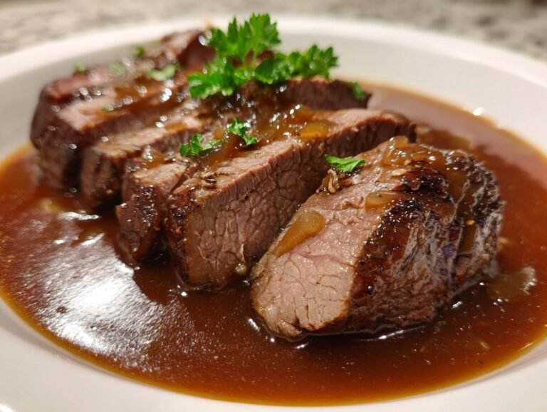 langtidsstekt høyrygg i saus