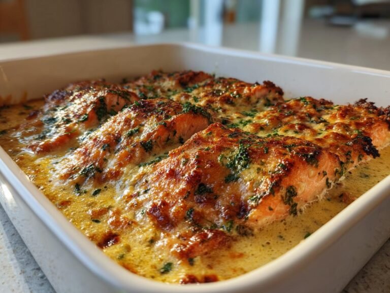 ovnsbakt laks i kremet parmesansaus